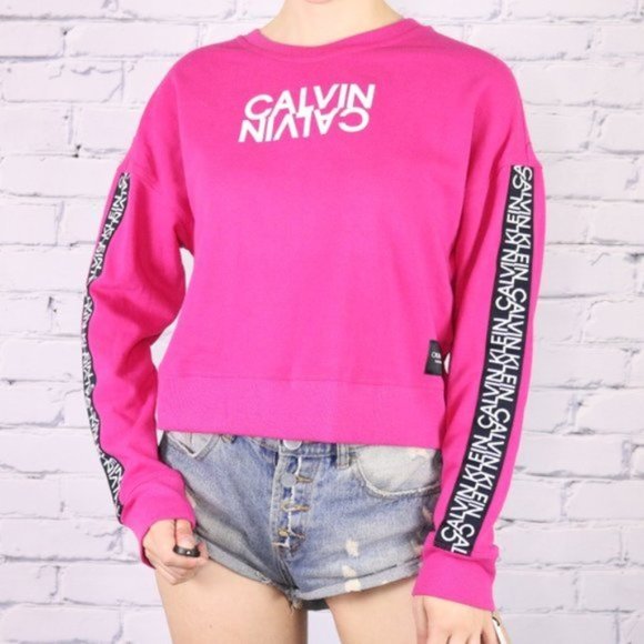 Calvin Klein Performance pink cropped sweater b1 - Picture 1 of 8